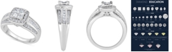 Macy's Diamond Quad Cluster Engagement Ring (1 ct. t.w.) in 14k White Gold
